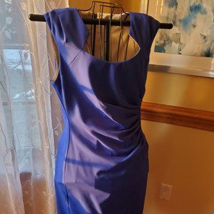 Calvin Klein Detailed Neck Dress in Royal Blue  Size 12